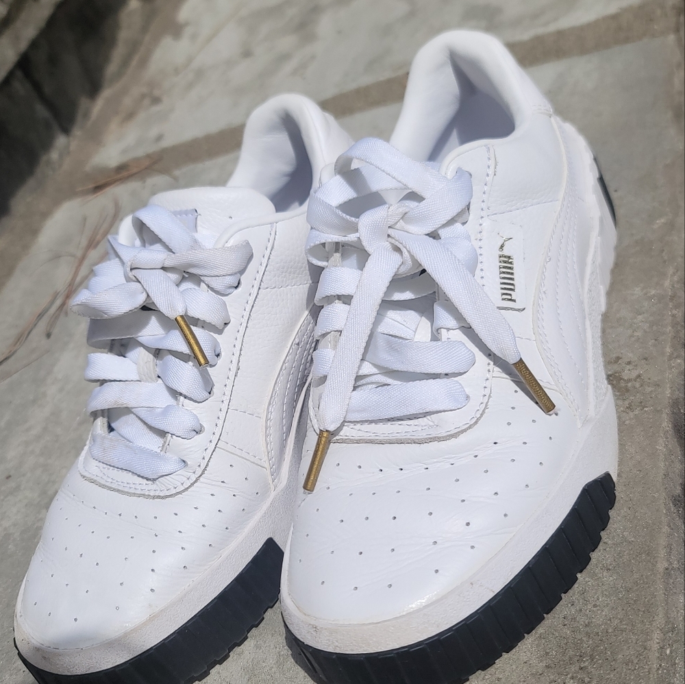 White/black  Puma Cali Trainers